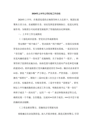 2024年上半年公司纪检工作总结.docx