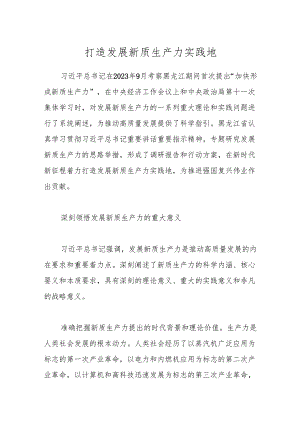 打造发展新质生产力实践地.docx