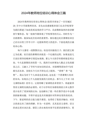 2024年教师岗位培训心得体会三篇.docx