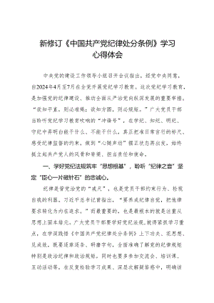 2024版新修订中国共产党纪律处分条例研讨交流发言六篇.docx