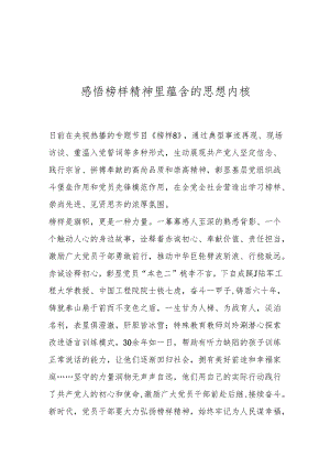 感悟榜样精神里蕴含的思想内核.docx