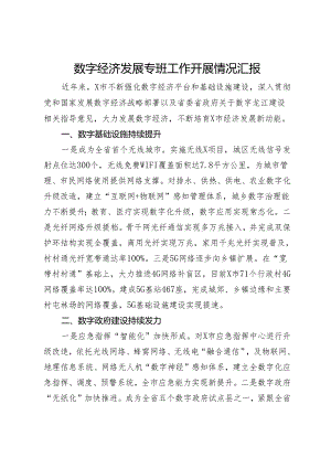 数字经济发展专班工作开展情况汇报.docx