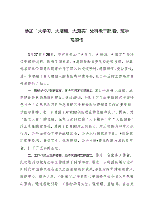 3篇 2024年参加“大学习、大培训、大落实”处科级干部培训班学习感悟.docx