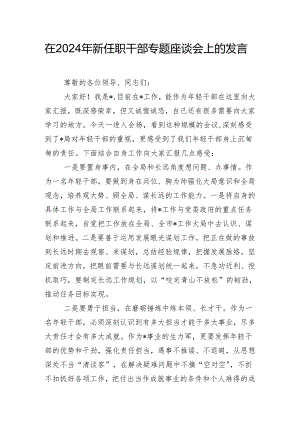 在2024年新任职干部专题座谈会上的发言.docx