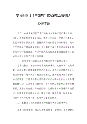 2024年学习新修订的《中国共产党纪律处分条例》个人心得体会 合计8份.docx