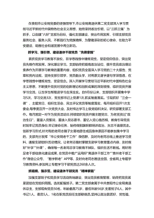 公安离退休干部示范党支部创建工作汇报.docx