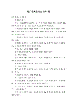 违反会风会纪检讨书六篇.docx