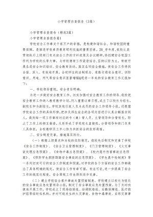 小学管理自查报告（3篇）.docx