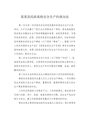 某某县民政系统安全生产约谈办法.docx