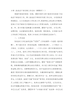 乡第八批选派干部任期工作总结.docx