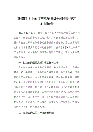 2024新修订中国共产党纪律处分条例关于六大纪律的研讨发言稿(14篇).docx