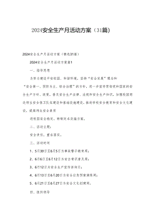 2024安全生产月活动方案（31篇）.docx