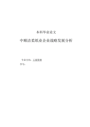 中顺洁柔纸业企业发展战略分析.docx