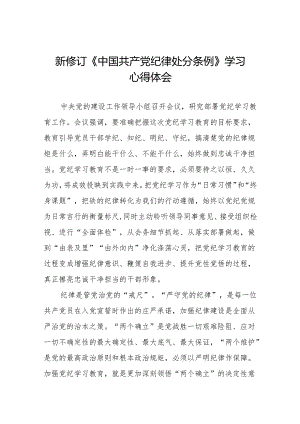 2024版新修订中国共产党纪律处分条例读书班研讨发言稿六篇.docx