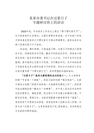 某某市委书记在过紧日子专题研讨班上的讲话.docx
