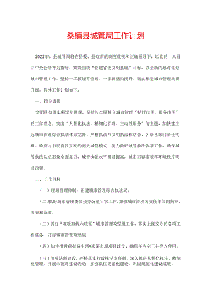 桑植县城管局工作计划.docx