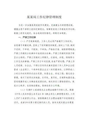 某某局工作纪律管理制度.docx