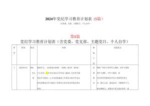 某支部2024开展党纪学习教育工作计划学习计划可修改资料.docx