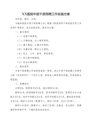 XX医院中层干部竞聘工作实施方案.docx