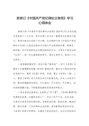 纪检干部关于2024年新版《中国共产党纪律处分条例》学习心得体会11篇.docx