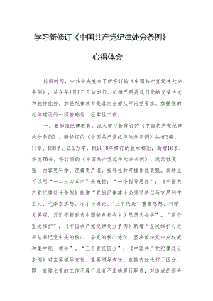 学习新修订的《中国共产党纪律处分条例》心得体会 （合计8份）.docx