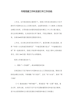 市局党建工作科支部三年工作总结.docx