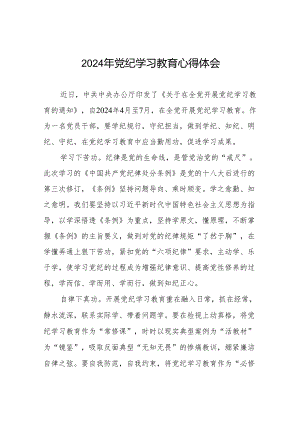 2024年党纪学习教育六大纪律研讨发言稿七篇.docx
