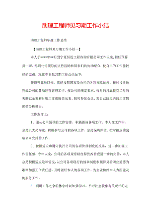 助理工程师见习期工作小结.docx