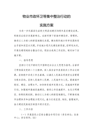 物业市政环卫等集中整治行动的实施方案.docx
