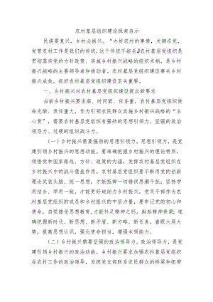 农村基层组织建设探索启示.docx