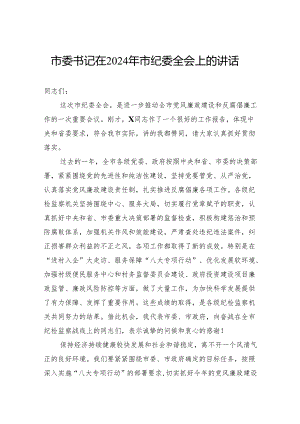 市委书记在2024年市纪委全会上的讲话.docx