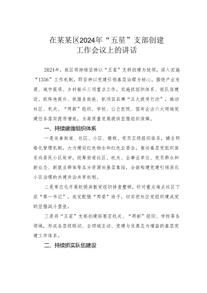 在某某区2024年“五星”支部创建工作会议上的讲话.docx