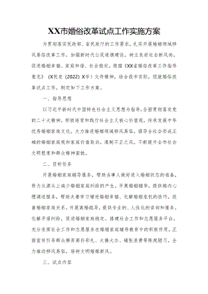 XX市婚俗改革试点工作实施方案.docx