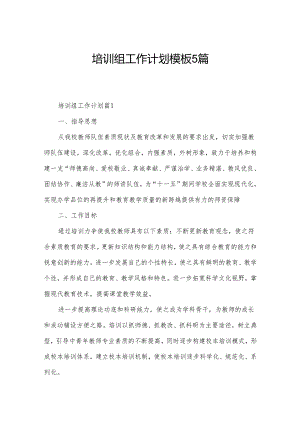 培训组工作计划模板5篇.docx