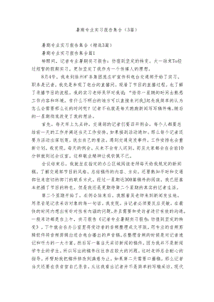 暑期专业实习报告集合（3篇）.docx