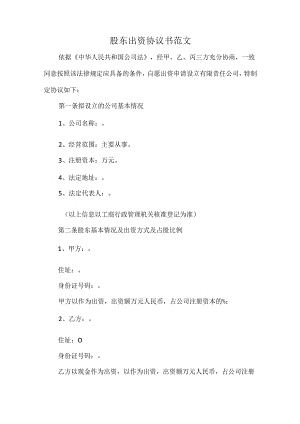 股东出资协议书范文.docx