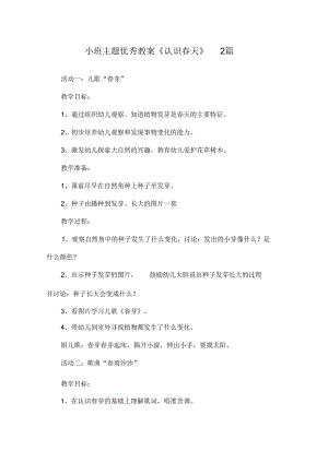 新年幼儿优秀春天公开课教案.docx