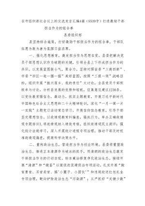 在市组织部长会议上的交流发言汇编4篇.docx