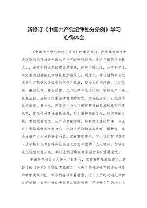 学习2024新修订《中国共产党纪律处分条例》心得体会优秀范文十三篇.docx