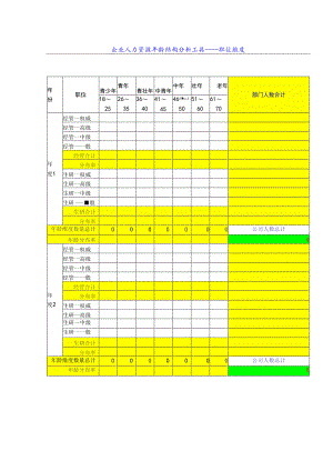 企业人力资源年龄结构分析工具——职位维度.docx
