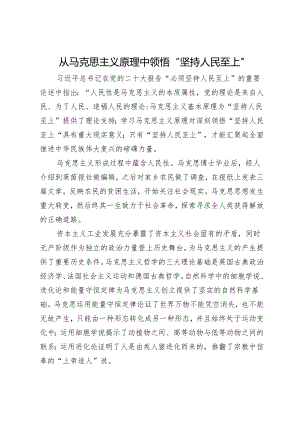 从马克思主义原理中领悟“坚持人民至上”.docx