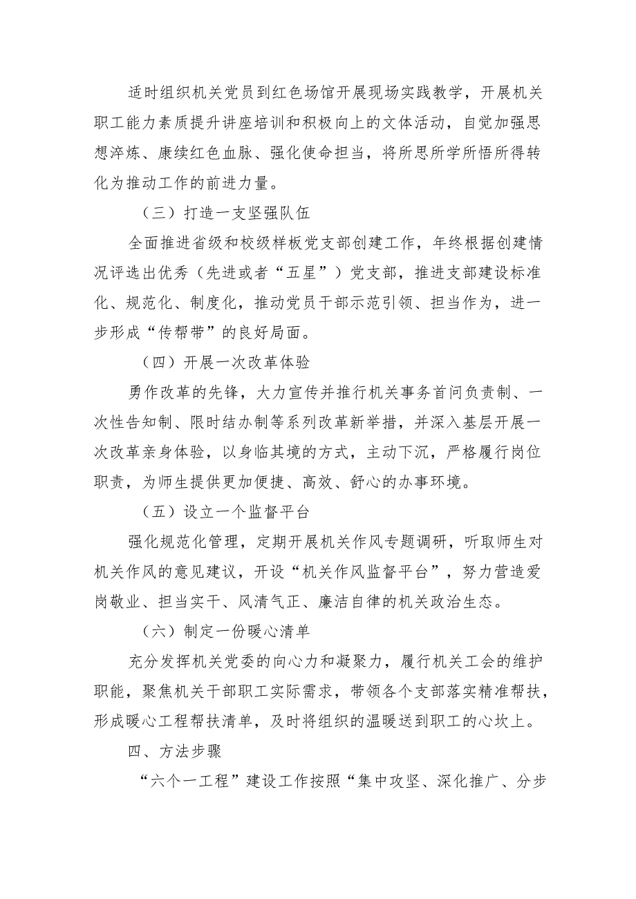 机关党委2024年度“六个一”工程建设实施方案(2289字).docx_第3页