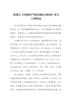 新修订版中国共产党纪律处分条例学习心得体会十三篇.docx
