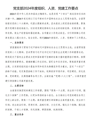 党支部2024年度组织、人资、党建工作要点.docx