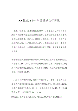 XX县2024年一季度经济运行情况.docx