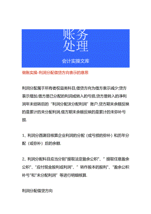 做账实操-利润分配借贷方向表示的意思.docx
