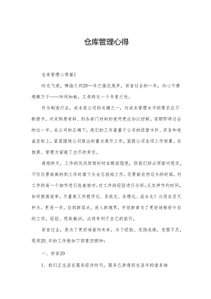 仓库管理心得.docx