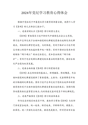 2024年开展党纪学习教育个人心得体会 （汇编13份）.docx