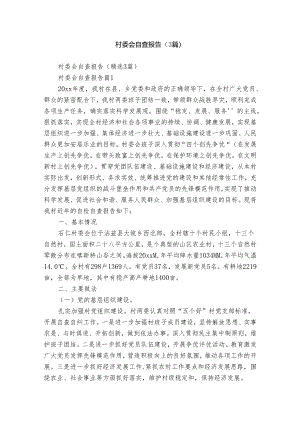 村委会自查报告（3篇）.docx