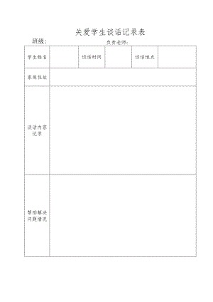 关爱学生谈话记录表.docx